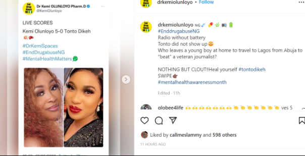 Kemi Olunloyo Slams Tonto Dikeh for Failing to Deal with Her | Daily Report Nigeria