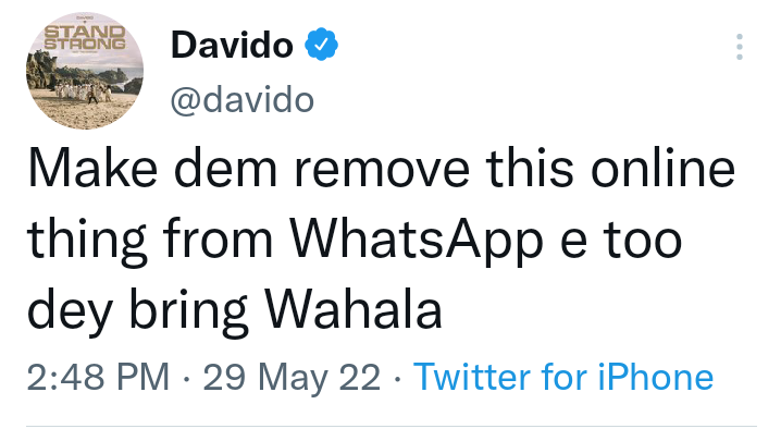 Davido Calls For Removal of Status Feature from WhatsApp | Daily Report Nigeria