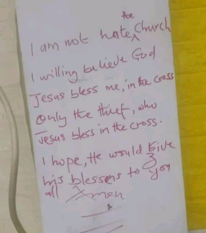 Thief Leaves Note For Members After Stealing From Church | Daily Report Nigeria