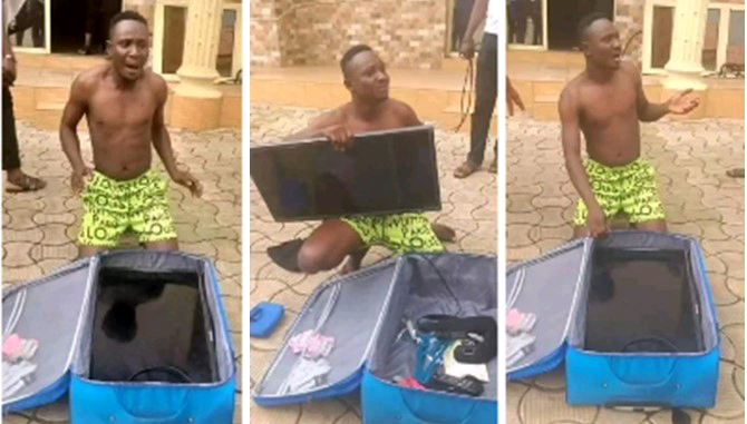 Guest Caught Leaving With Hotel’s Plasma TV In His Box | Daily Report Nigeria