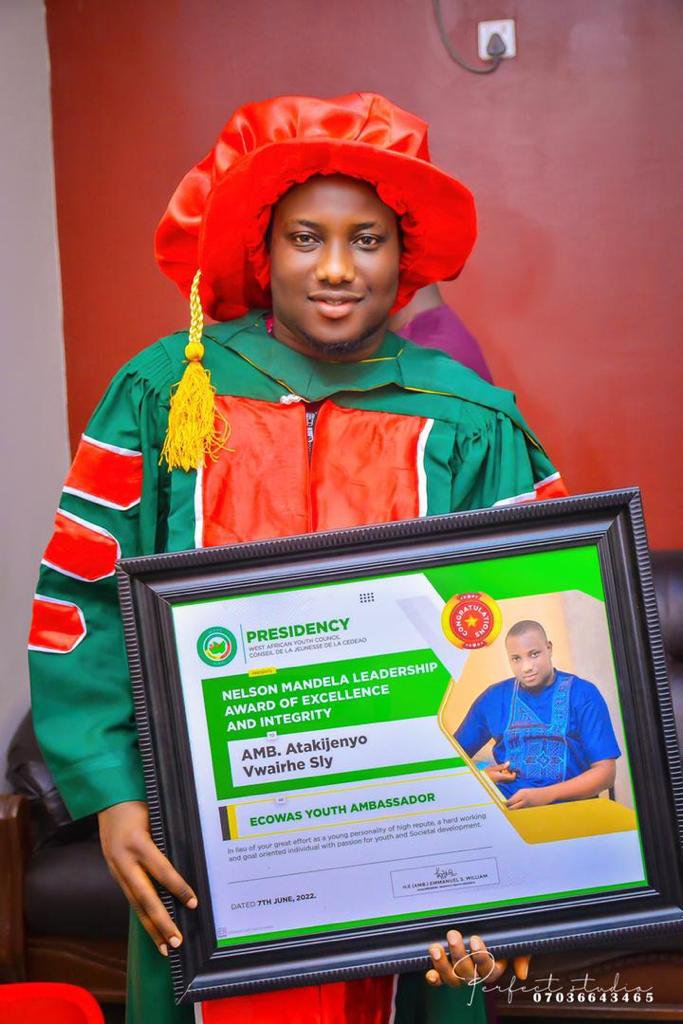 Delta Humanitarian, Atakijenyo Sly Bags ECOWAS Youth Ambassadorial Award | Daily Report Nigeria