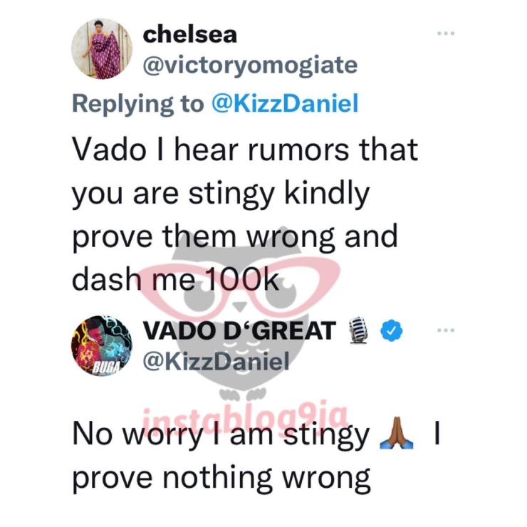 "I Am Stingy" - Kizz Daniel Replies Lady Who Asked Him For 100k | Daily Report Nigeria