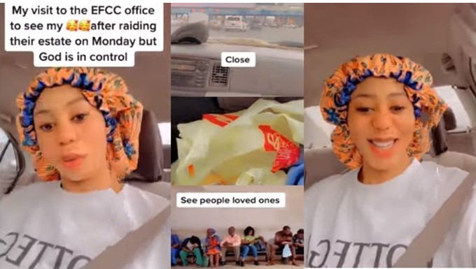 VIDEO: Mixed Reactions As Pretty Lady Take Food To Her Boyfriend In EFCC Custody | Daily Report Nigeria