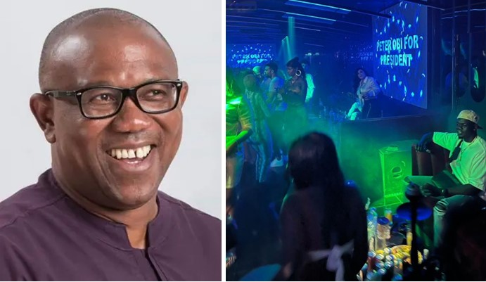 Youths Take Peter Obi Campaign To Night Club, Display His Name On Giant Screen | Daily Report Nigeria