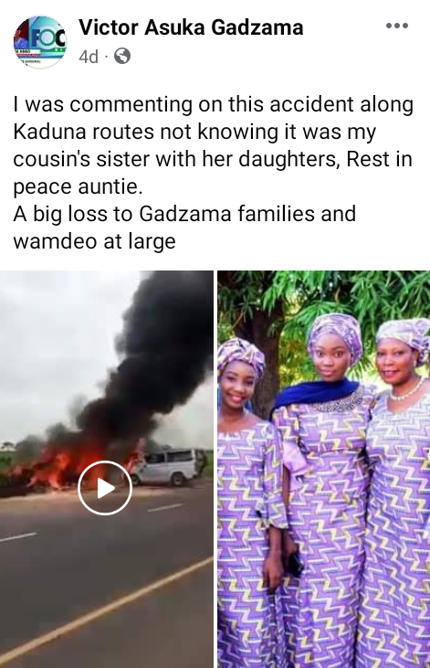 Mother, Two Daughters Burnt to Death in Kaduna Auto Crash | Daily Report Nigeria