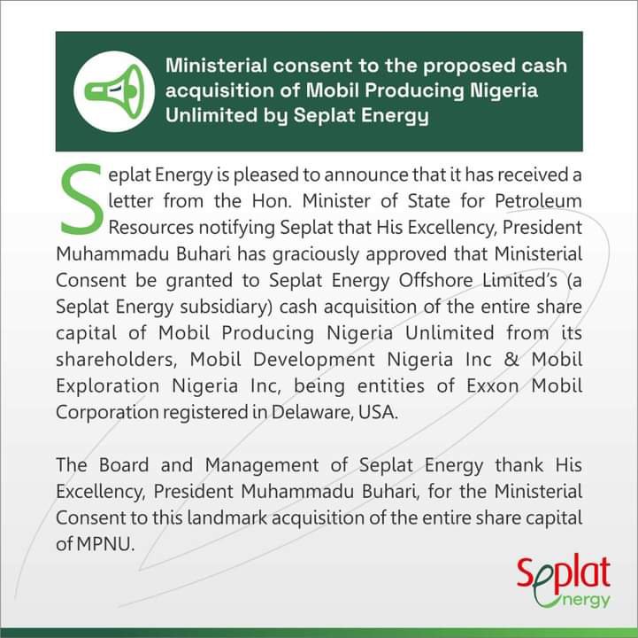 FG Approves For Seplat Energy to Takeover Mobil | Daily Report Nigeria