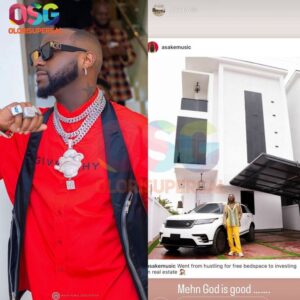 Music Star, Davido Reacts As Asake Acquire New Multi-million Naira Mansion 