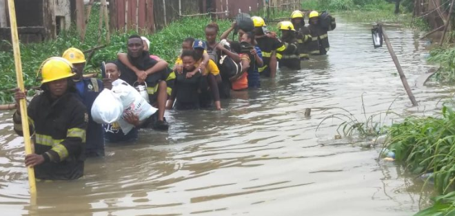 Heavy Downpour Sinks Lagos Building, Nine Rescued | Daily Report Nigeria