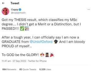 DJ Cuppy Graduates From Oxford | Daily Report Nigeria