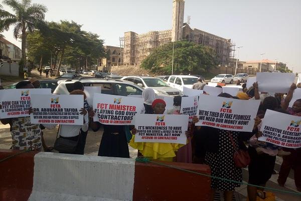 Tension as COVID-19 Contractors Protest in Abuja