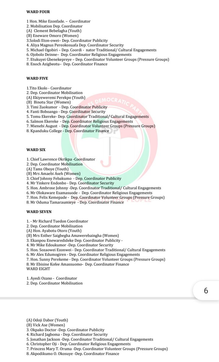 2023: PDP Announces Burutu Campaign Council | Daily Report Nigeria