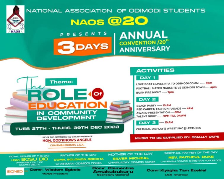 Odimodi Students Announce Schedule For 2022 Annual Convention | Daily Report Nigeria