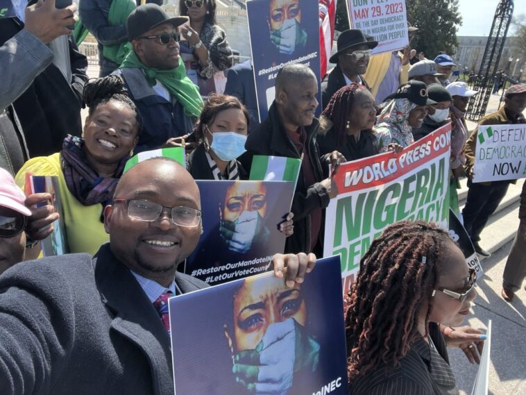 PHOTOS: Obidients Stage Protest at White House, Capitol Hill | Daily Report Nigeria