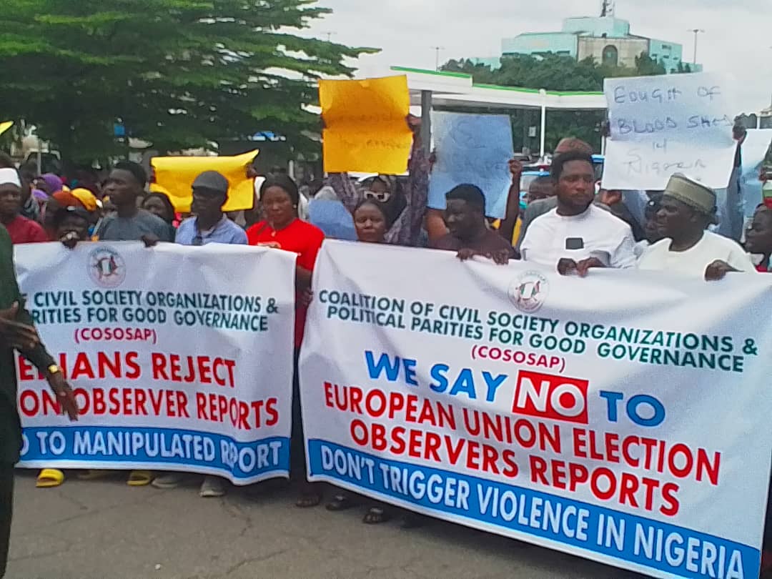 Tinubu Supporters Protest at EU Secretariat