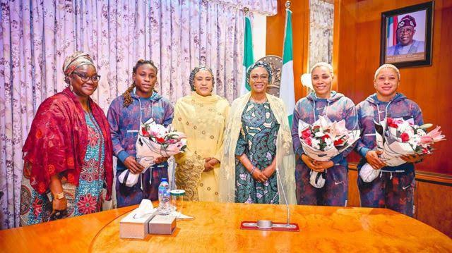 Oluremi Tinubu has generously rewarded each of the Super Falcons players with a gift of N7.6 million ($10,000)
