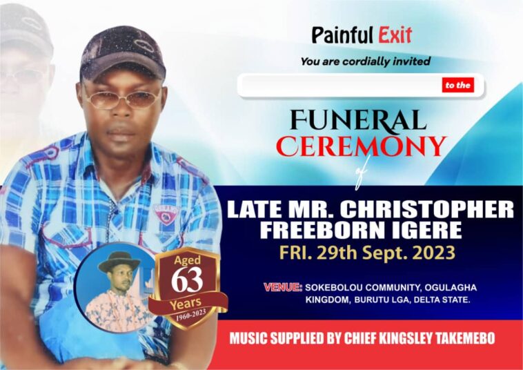 Christopher Igere For Burial September 29 | Daily Report Nigeria