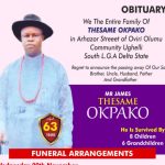 Pa James Thesame Okpako For Burial December 1 | Daily Report Nigeria