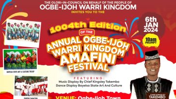 1004th Edition of Ancient Ogbe-Ijoh Amafini Festival to Hold Jan 6 | Daily Report Nigeria