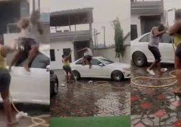 “Is your mum single?” – Little girl laments as she sees her parents playing under rain | Daily Report Nigeria