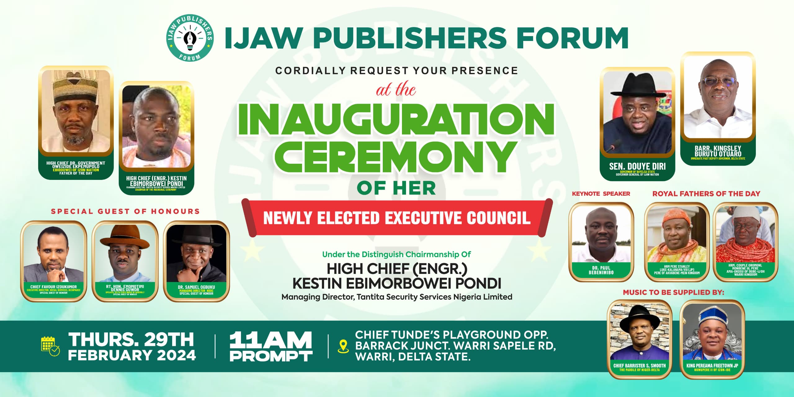 Tompolo, Tantita MD, Otuaro, Other Big Wigs to Attend IPF's Inauguration