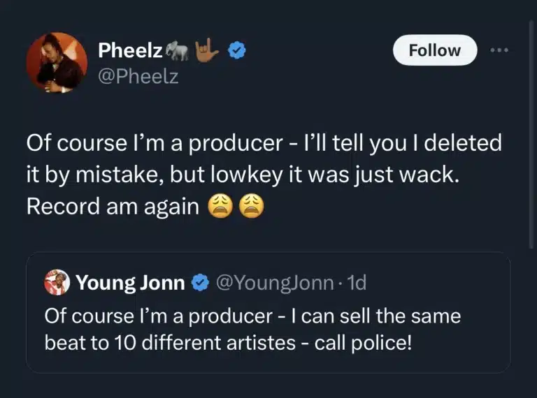 “See as God catch this one” — Reactions as Pheelz confesses to deleting artist’s song when it’s wack | Daily Report Nigeria