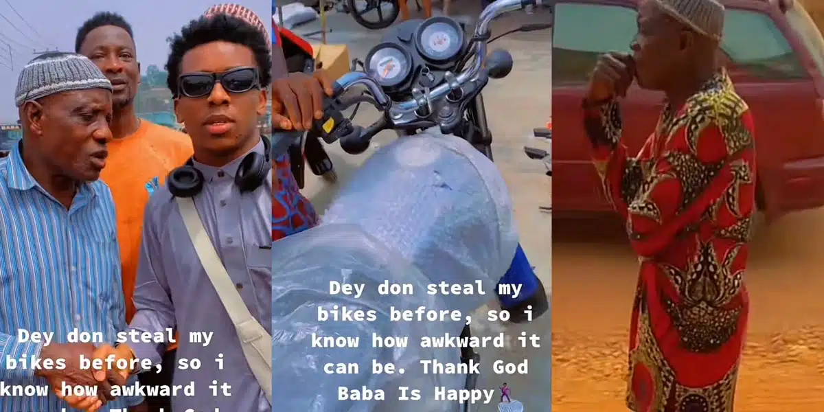“Dey don steal my bike before, I know how it feels” — Small Doctor gifts elderly man who got his Okada stolen a new bike  | Daily Report Nigeria