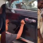 Drama as lady spots her man with another woman, damages his car | Daily Report Nigeria