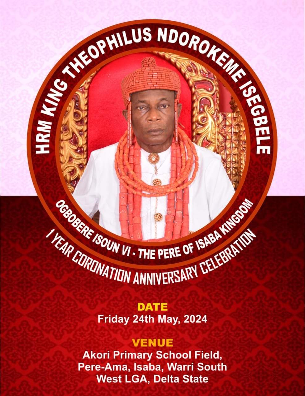 Isaba Monarch to Mark One Year Coronation Anniversary May 24 | Daily Report Nigeria