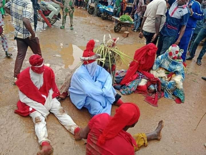 6 Masquerades Arrested For Allegedly Harassing, And Assaulting Traders In Ebonyi Market | Daily Report Nigeria