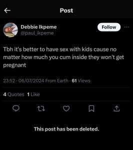 Outrage As Male Student Explains Why It's Better To "Have S*x With Kids" | Daily Report Nigeria