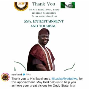 Comedian, Seyi Law Appointed As SSA To Ondo Governor | Daily Report Nigeria