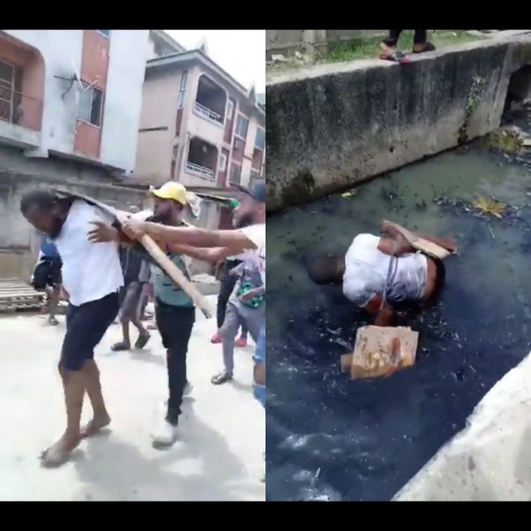 VIDEO: Reactions As Man Get Tied Up, Beaten With Bottles And Planks For Being Gay | Daily Report Nigeria