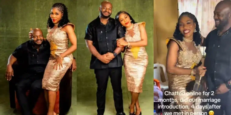 Couple who chatted online for 2 months hold marriage introduction 4 days after meeting in person | Daily Report Nigeria