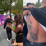 VIDEO: Tems Meets Male Fan Who Tattooed Her Face On His Back | Daily Report Nigeria