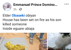 Mob Set Community Leader's House On Fire After His Son Stabs Man To Death in Edo | Daily Report Nigeria