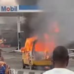 JUST IN: Tension As Mobil Filling Station Burst Into Flames [PHOTOS] | Daily Report Nigeria