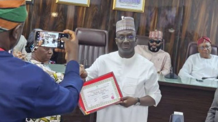 INEC Presents Certificate of Return to Okpebholo, Deputy | Daily Report Nigeria