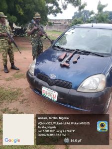 Driver Flees As Troops Arrest Owner Of Vehicle Containing AK-47 Riffle In Taraba | Daily Report Nigeria