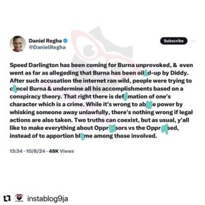 Speed Darlington: Internet Critic, Daniel Regha Weighs In, Defends Burna Boy | Daily Report Nigeria