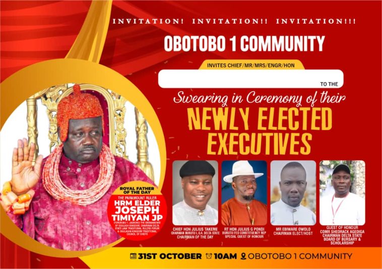 Obotobo I Community to Inaugurate New Executive October 31 | Daily Report Nigeria