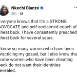 'Cheat Back' - Feminist Advices Women | Daily Report Nigeria