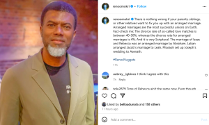 'Arranged Marriage, The Most Successful On Earth' - Reno Omokri | Daily Report Nigeria