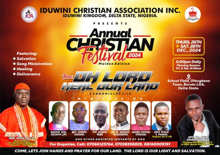 Iduwini Christian Association to Hold Inaugural Festival Dec 26 | Daily Report Nigeria