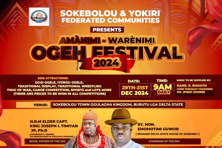 Sokebolou-Yokiri Amanimi Warenimi Festival 2024 to Begin Dec 29 | Daily Report Nigeria