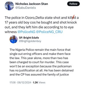 FLASH: Police Officer Shoots, Kills Teenager Over Fireworks In Delta | Daily Report Nigeria