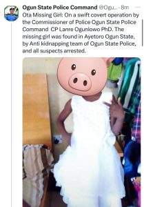 UPDATE: Abducted 7-Year-Old Girl Regains Freedom In Ogun | Daily Report Nigeria