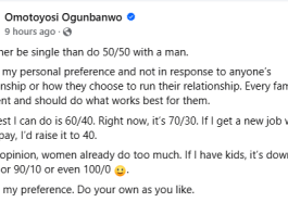 'I’d rather be single than do 50/50 with a man' - Nigerian Woman | Daily Report Nigeria