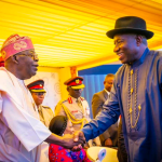 Tinubu Meets Obasanjo, Jonathan at Mahama’s Inauguration