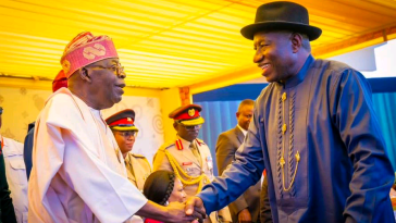 Tinubu Meets Obasanjo, Jonathan at Mahama’s Inauguration