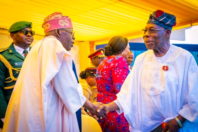 Tinubu Meets Obasanjo, Jonathan at Mahama’s Inauguration